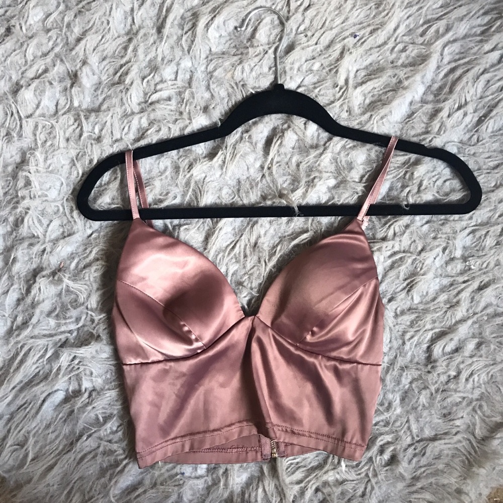 Mauve silk crop top